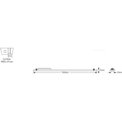 LLRT-1.5CD Φωτιστικό LED Line 50W 4000K 5250lm 1.5m γκρι GEYER