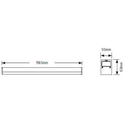 LLUT-1.2CD Φωτιστικό LED Line 30W 4000K 3900lm 1.2m γκρι GEYER