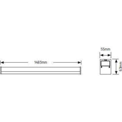 LLUT-1.5CD Φωτιστικό LED Line 50W 4000K 6500lm 1.5m γκρι GEYER