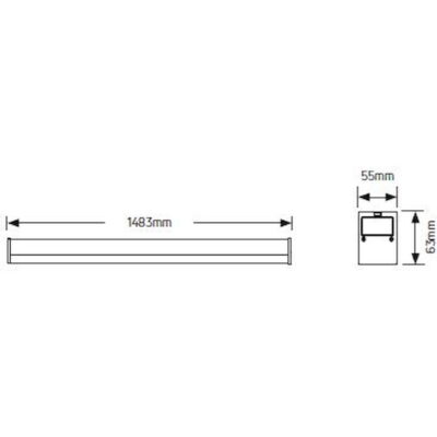 LLUT-1.5WDB Φωτιστικό LED Line 50W 3000K 6250lm 1.5m μαύρο GEYER