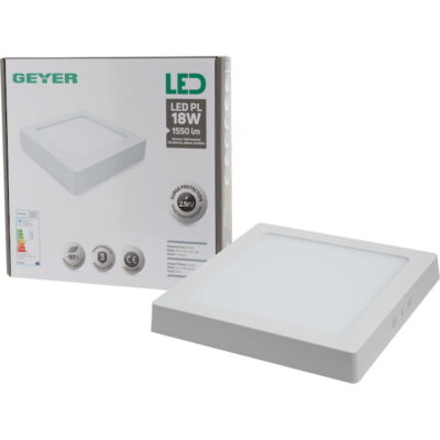 LPLAD18TS Επίτοιχο PL LED τετράγωνο 18W 6500K 1550lm 225x225mm GEYER