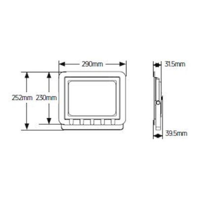 LPRM100D3 Προβολέας LED 100W 6500K 8500lm IP65 μαύρος GEYER