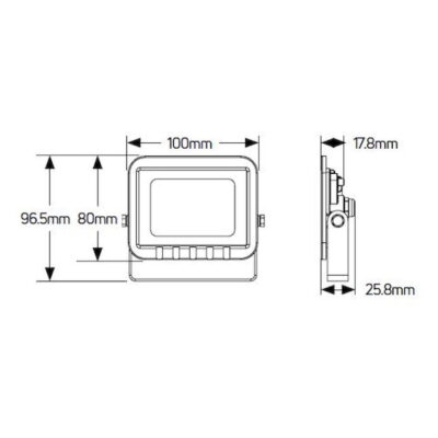 LPRM10C Προβολέας LED 10W 4000K 800lm IP65 μαύρος GEYER