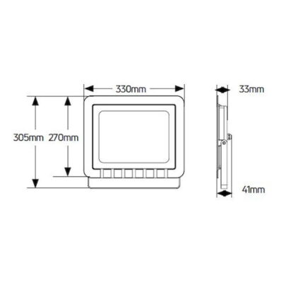 LPRM200W Προβολέας LED 200W 3000K 16000lm IP65 μαύρος GEYER