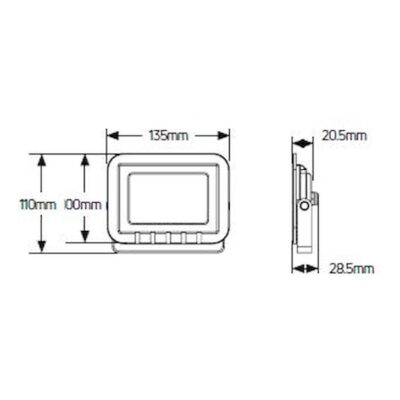 LPRM20W3 Προβολέας LED 20W 3000K 1700lm IP65 μαύρος GEYER