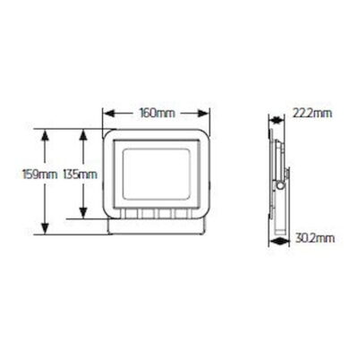 LPRM30C3 Προβολέας LED 30W 4000K 2550lm IP65 μαύρος GEYER