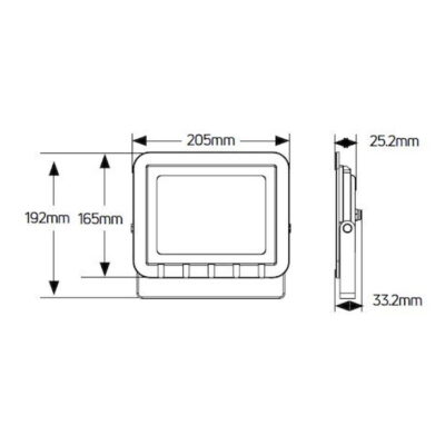 LPRM50W3 Προβολέας LED 50W 3000K 4250lm IP65 μαύρος GEYER