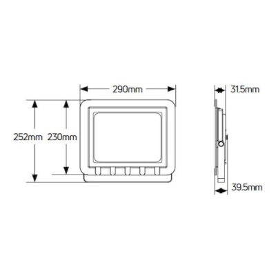 LPRW100C Προβολέας LED 100W 4000K 8000lm IP65 λευκός GEYER