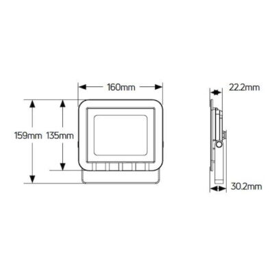 LPRW30W Προβολέας LED 30W 3000K 2400lm IP65 λευκός GEYER