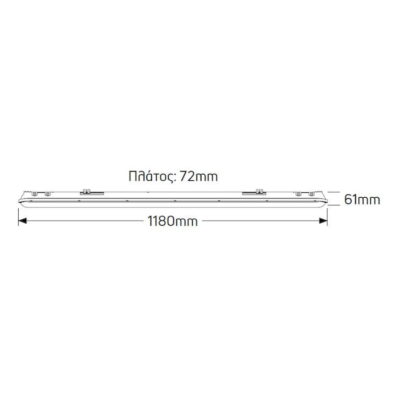 LT8C1.2S Φωτιστικό LED 24W 4000K 3120lm 1.2m IP65 IK08 GEYER