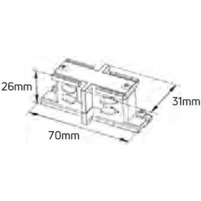 LTCM-W Σύνδεσμος ευθεία εξωτερικός/χωνευτός για ράγα τριφασική λευκός GEYER