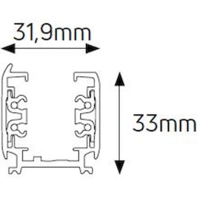 LTR-W Ράγα τριφασική αλουμινίου λευκή GEYER