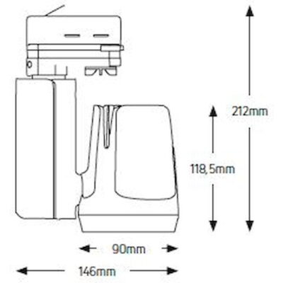 LTRC252536B Φωτιστικό ράγας LED 25W 4000K 2520lm 36° μαύρο GEYER