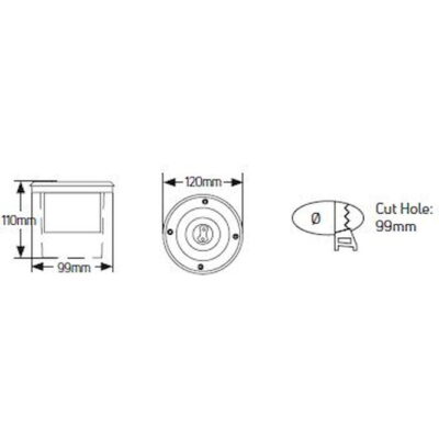 LULR120GU10 Χωνευτό στρογγυλό spot GU10 IP68 Φ99mm GEYER