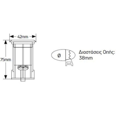 LULS42W1 Φωτιστικό LED δαπέδου 1W 3000K 60lm IP68 Φ38mm GEYER