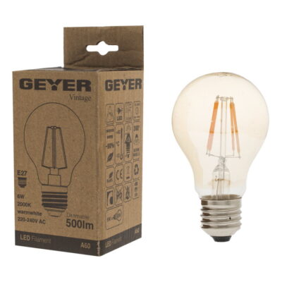 LVA27D Λάμπα LED Vintage A60 6W E27 2000K 500lm dim GEYER