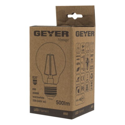 LVA27 Λάμπα LED Vintage A60 6W E27 2000K 550lm GEYER