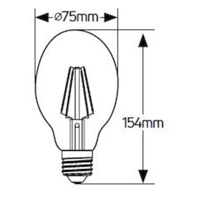 LVBT75D Λάμπα LED Vintage BT75 6W E27 2000K 500lm dim GEYER