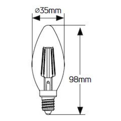 LVC14D Λάμπα LED Vintage C35 4W E14 2000Κ 320lm dim GEYER