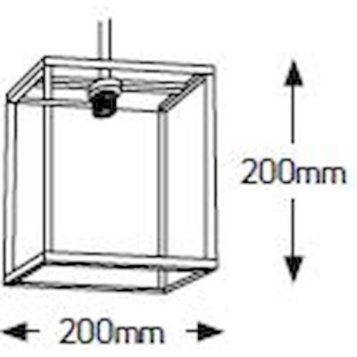 PBIA1015 Φωτιστικό Iron E27 200x200 καλώδιο 2.5m μαύρο amber glass GEYER