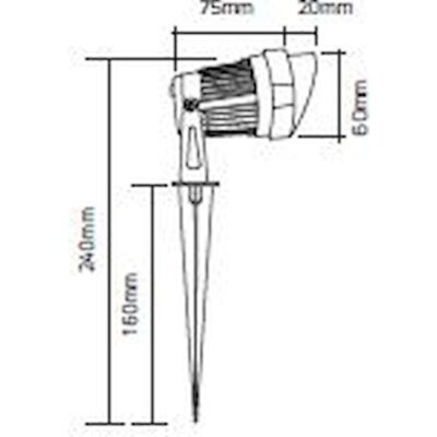 SPK60B Φωτιστικό LED κήπου με καρφί 5W μπλε IP68 GEYER
