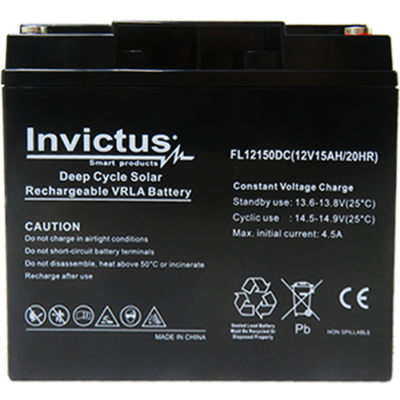 INVICTUS FL12-15 SOLAR ΜΠΑΤΑΡΙΑ ΜΟΛΥΒΔΟΥ 15AH 12V INVICTUS