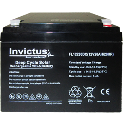 INVICTUS FL12-28 SOLAR ΜΠΑΤΑΡΙΑ ΜΟΛΥΒΔΟΥ 28AH 12V INVICTUS