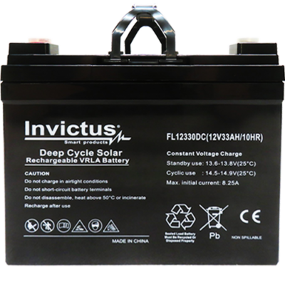 INVICTUS FL12-33 SOLAR ΜΠΑΤΑΡΙΑ ΜΟΛΥΒΔΟΥ 33AH 12V INVICTUS