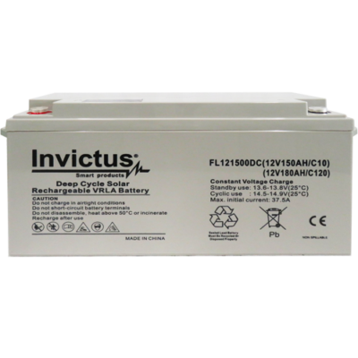 INVICTUS FL12-150 SOLAR ΜΠΑΤΑΡΙΑ ΜΟΛΥΒΔΟΥ 150AH 12V INVICTUS