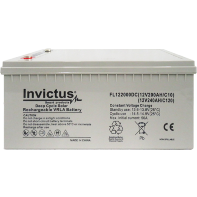 INVICTUS FL12-200 SOLAR ΜΠΑΤΑΡΙΑ ΜΟΛΥΒΔΟΥ 200AH 12V INVICTUS