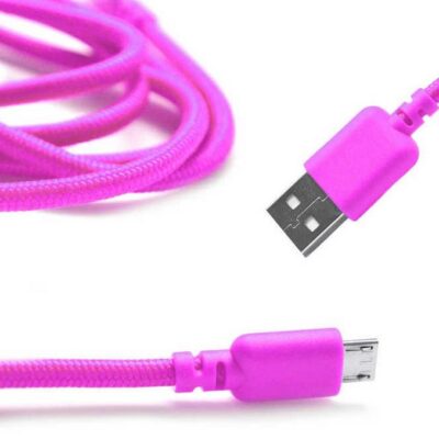 Καλώδιο σύνδεσης Ancus USB σε Micro USB με Ενισχυμένες Επαφές Braided Ρόζ 1m