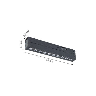 Inlight Ultra-Thin μαγνητική ράγα χωνευτή σε μαύρη απόχρωση D:1m (TRU0011-Black)