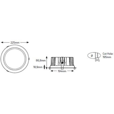 LDLW2003536W Φωτιστικό LED Downlight 35W 3000Κ 3605lm 36° GEYER