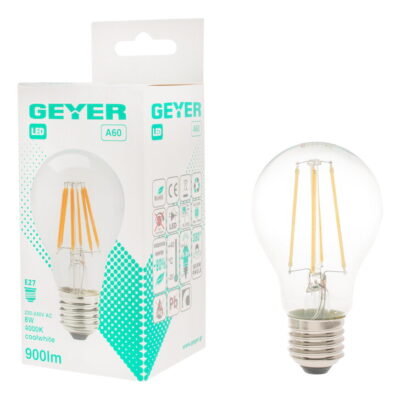 LFAC278 Λάμπα LED Κλασική Filament A60 8W E27 4000K 1055lm GEYER