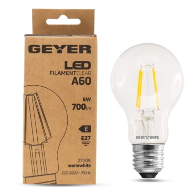 LFAW276 Λάμπα LED Κλασική Filament Α60 6W E27 2700K 700lm GEYER