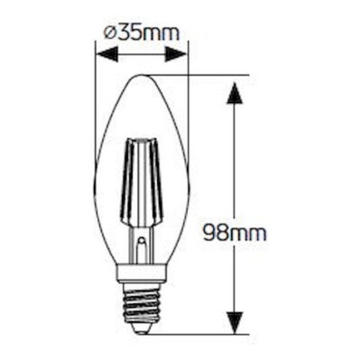 LFCC144 Λάμπα LED Κερί Filament C35 4W E14 4000K 470lm GEYER