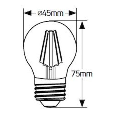LFGLW274D Λάμπα LED Σφαιρική Filament G45 4W E27 2700K 380lm dim GEYER
