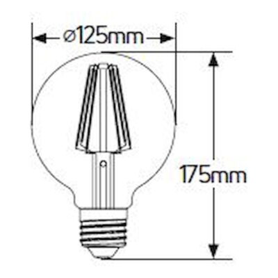 LFGNW278 Λάμπα LED Γλόμπος Filament G125 8W E27 2700K 1055lm GEYER