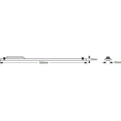 LLRT-1.2CD Φωτιστικό LED Line 40W 4000K 4200lm 1.2m γκρι GEYER