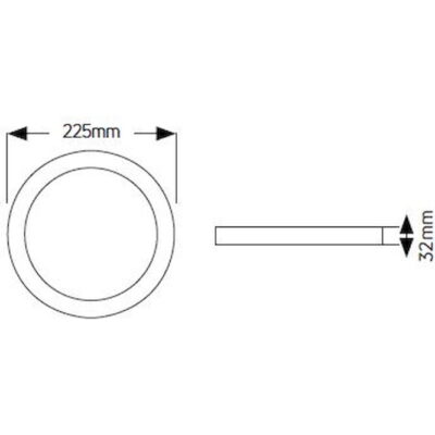 LPLAD18S Επίτοιχο PL LED 18W 6500K 1550lm Φ225mm GEYER