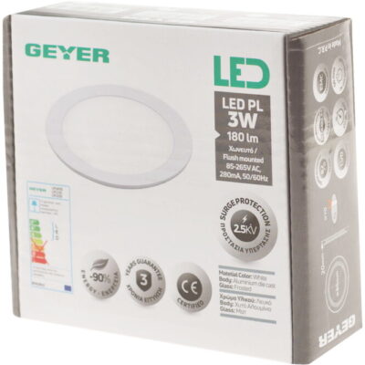 LPLC3S PL LED 3W 4000K 180lm Φ70mm GEYER