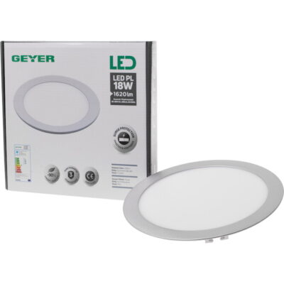 LPLW18G PL LED 18W 3000K 1550lm Φ200mm γκρι GEYER