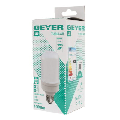 LTUW Λάμπα LED Tubular 15W E27 2700K 1500lm Pf>0.9 IP65 GEYER