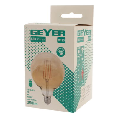 LVG125 Λάμπα LED Vintage G125 4W E27 2000K 550lm GEYER