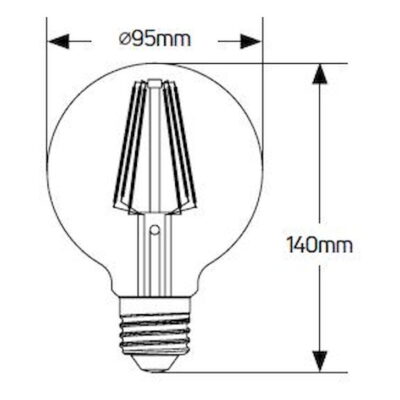 LVG95 Λάμπα LED Vintage G95 6W E27 2000K 550lm GEYER