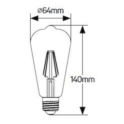 LVST64D Λάμπα LED Vintage ST64 6W E27 2000K 500lm dim GEYER