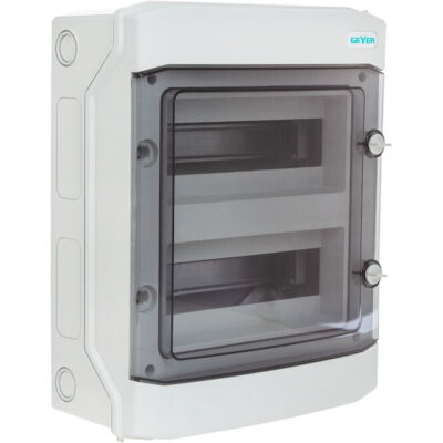 VW24-T Πίνακας επίτοιxος VW 2x12M διάφανη πόρτα IP65 GEYER