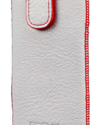 Θήκη Protect Ancus για Apple iPhone SE 5 5S 5C Nokia 105 TA-1174 και Huawei Y360 Old Leather Λευκή με Κόκκινη Ραφή