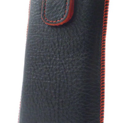 Θήκη Protect Ancus για Apple iPhone SE 5 5S 5C Nokia 105 TA-1174 και Huawei Y360 Δέρμα Μαύρη με Κόκκινη Ραφή