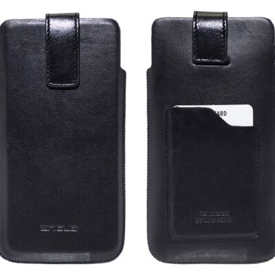 Θήκη Protect Ancus Universal Medium έως 4.7" Δέρμα Μαύρη με Θήκη Κάρτας